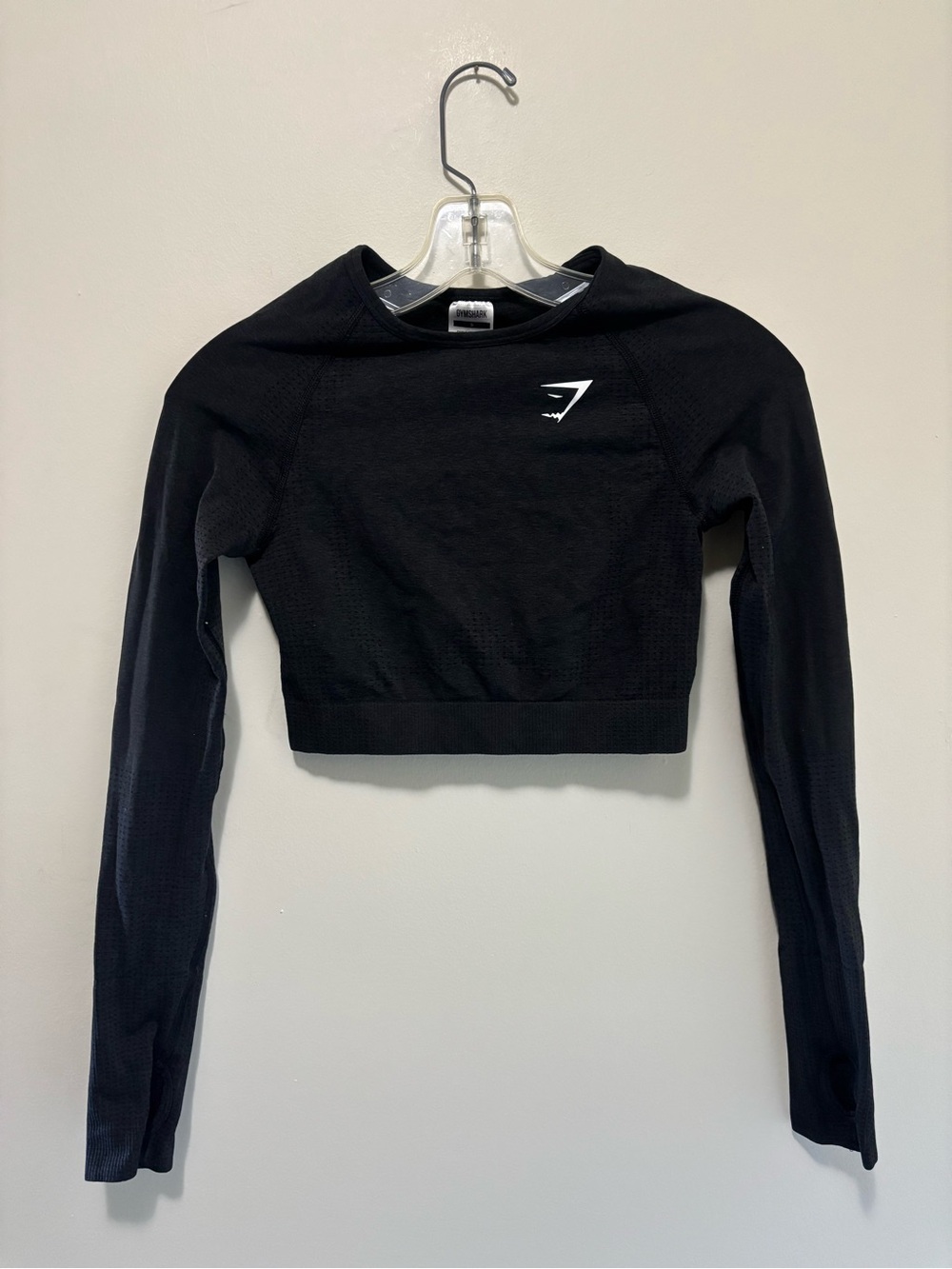 Gymshark Vital Seamless Long Sleeve Crop Top Black Size Small B1A3D